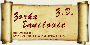 Zorka Danilović vizit kartica